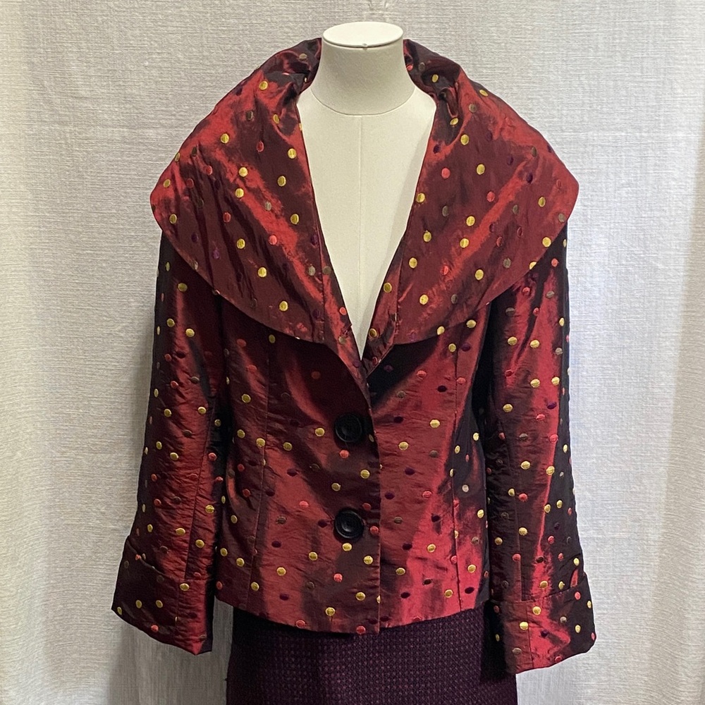 Red Taffeta Polka Dot Jacket